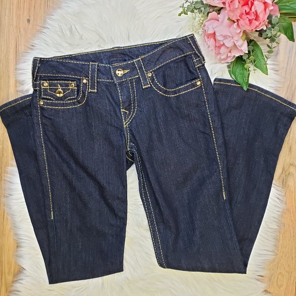 New True Religion Dark Wash Bootcut Bling Jeans - Picture 2 of 6